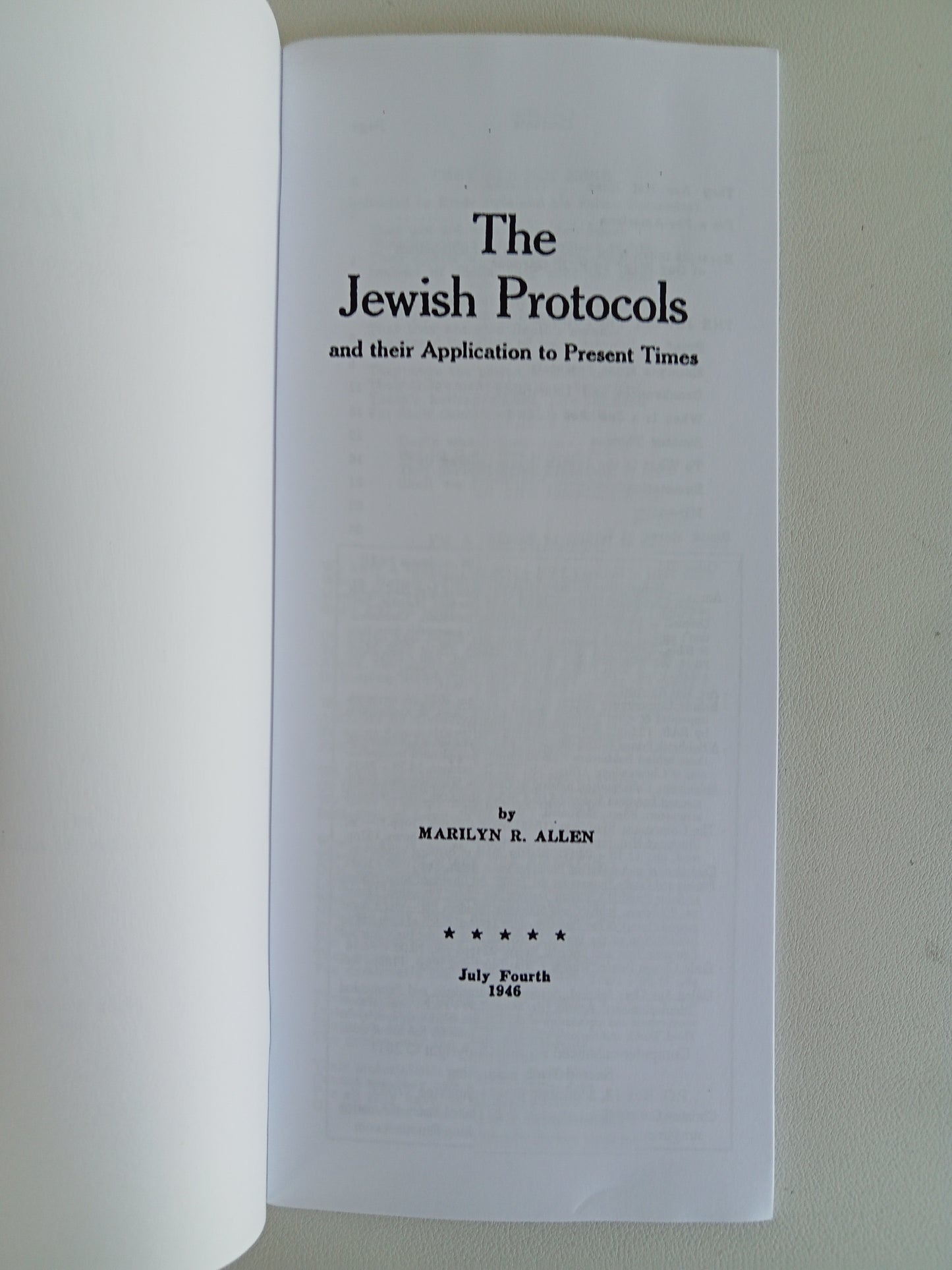 Jewish Protocols and Their Application to Present Times by Marilyn Allen BR