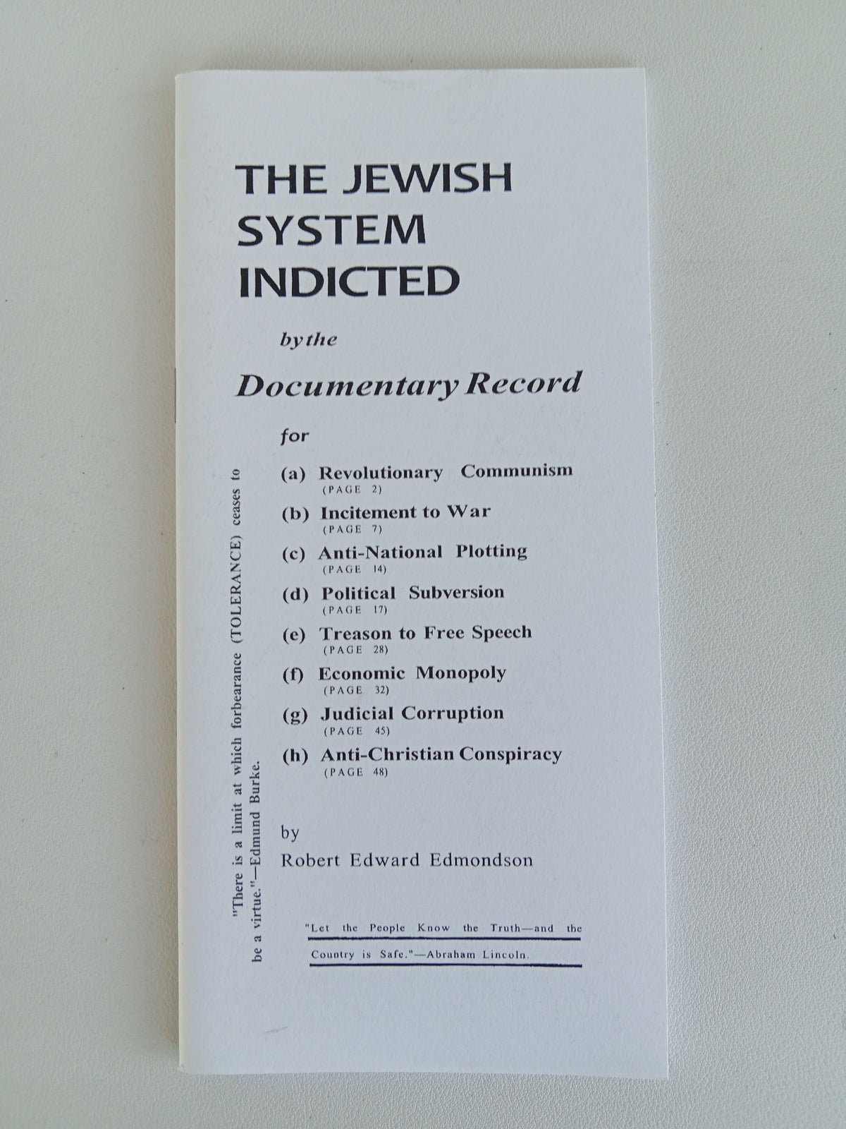 Jewish System Indicted by Robert Edmondson BR