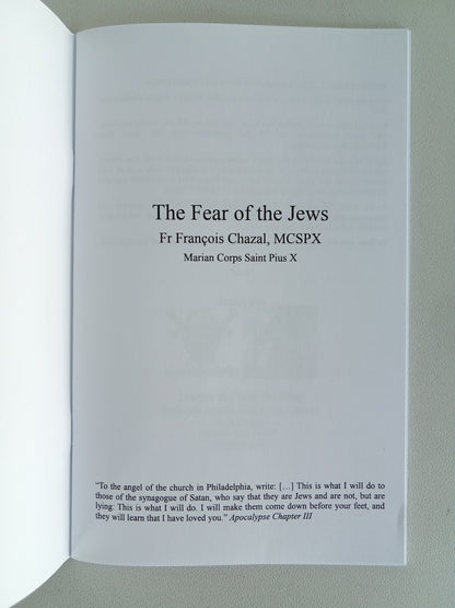 For Fear of the Jews by Francois Chazal SB