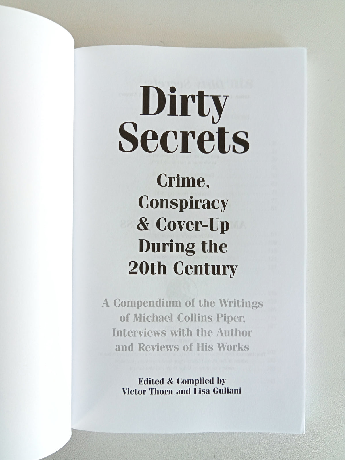 Dirty Secrets: Crime, Conspiracy, and Cover-Ups by Michael Piper PB