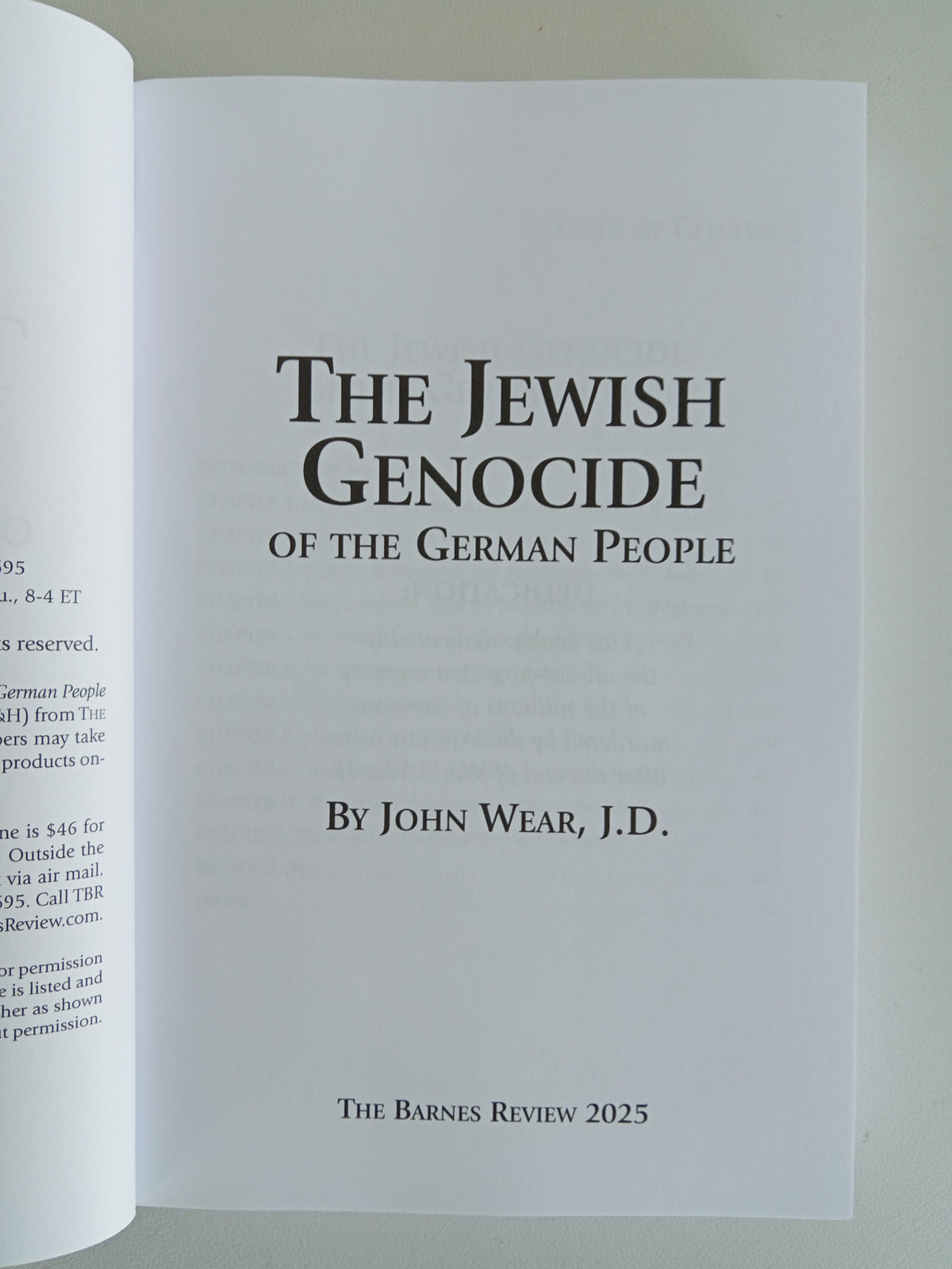 'Jewish Genocide of the German People by John Wear PB