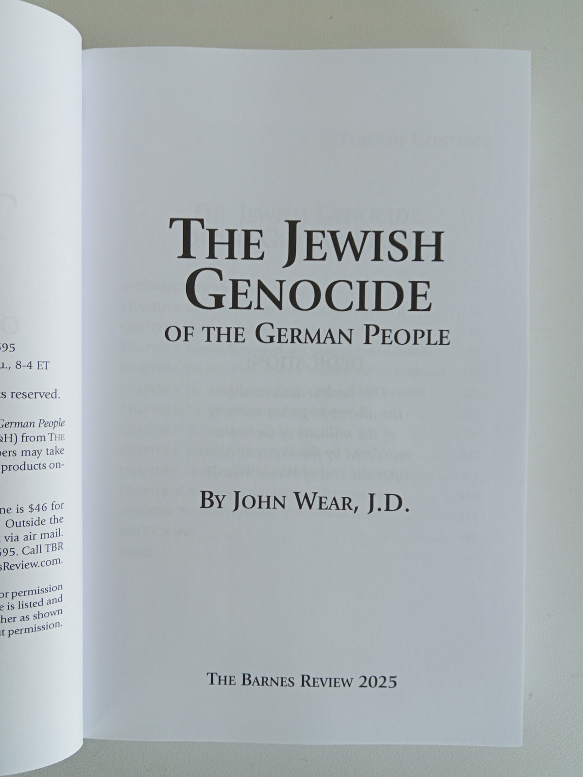 'Jewish Genocide of the German People by John Wear PB