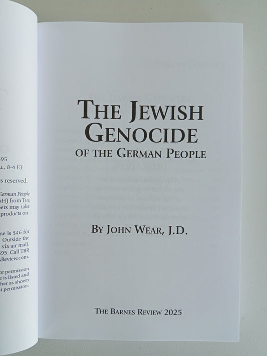 'Jewish Genocide of the German People by John Wear PB
