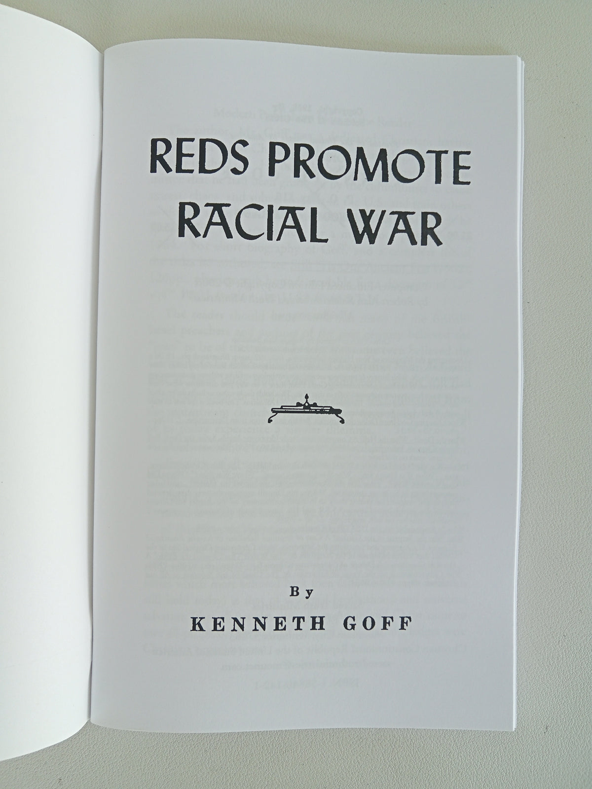 Reds (Jews) Promote Racial War by Kenneth Goff SB