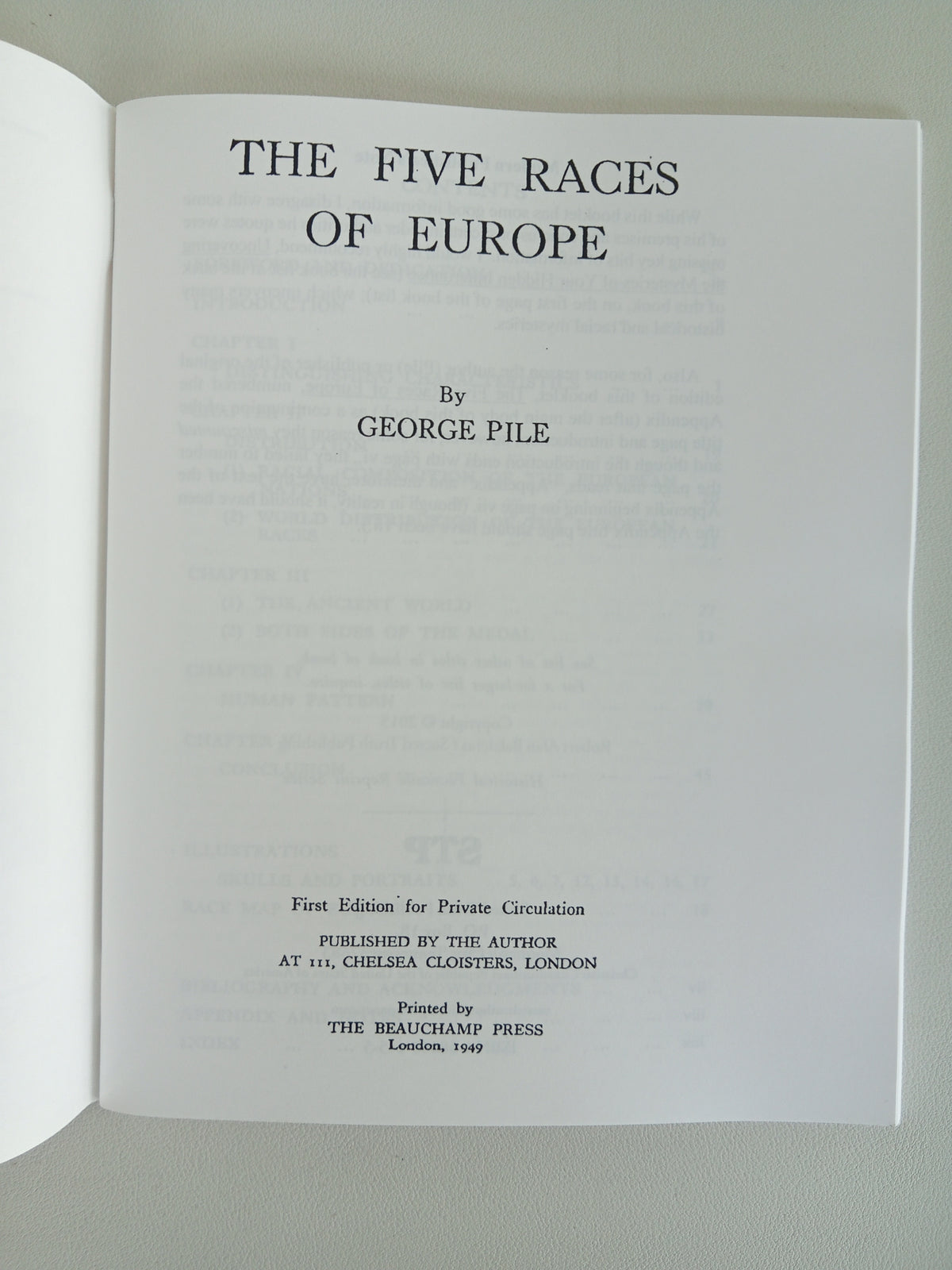 Five Races of Europe by George Pile SB
