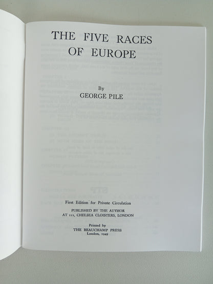 Five Races of Europe by George Pile SB