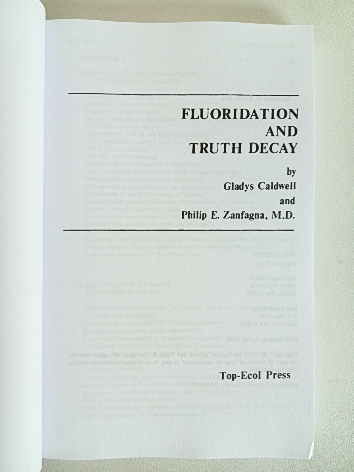 Fluoridation and Truth Decay by Gladys Caldwell PB