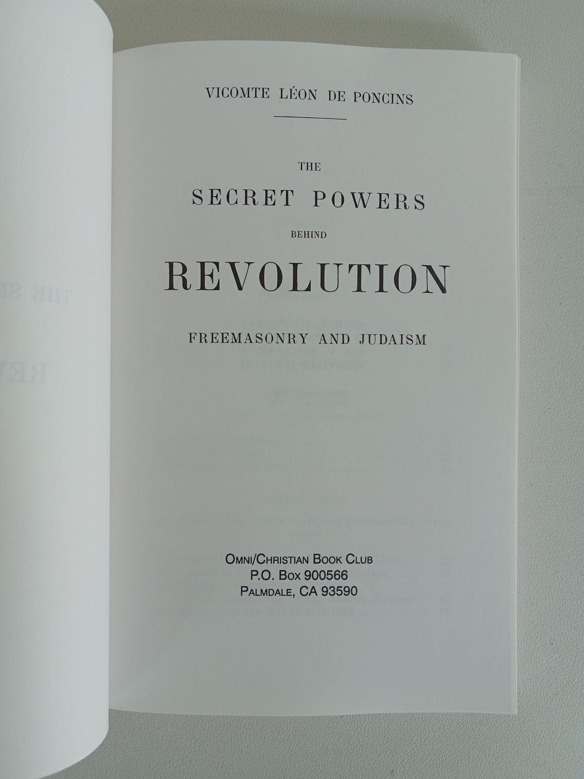 Secret Powers Behind Revolution by Leon de Poncins PB