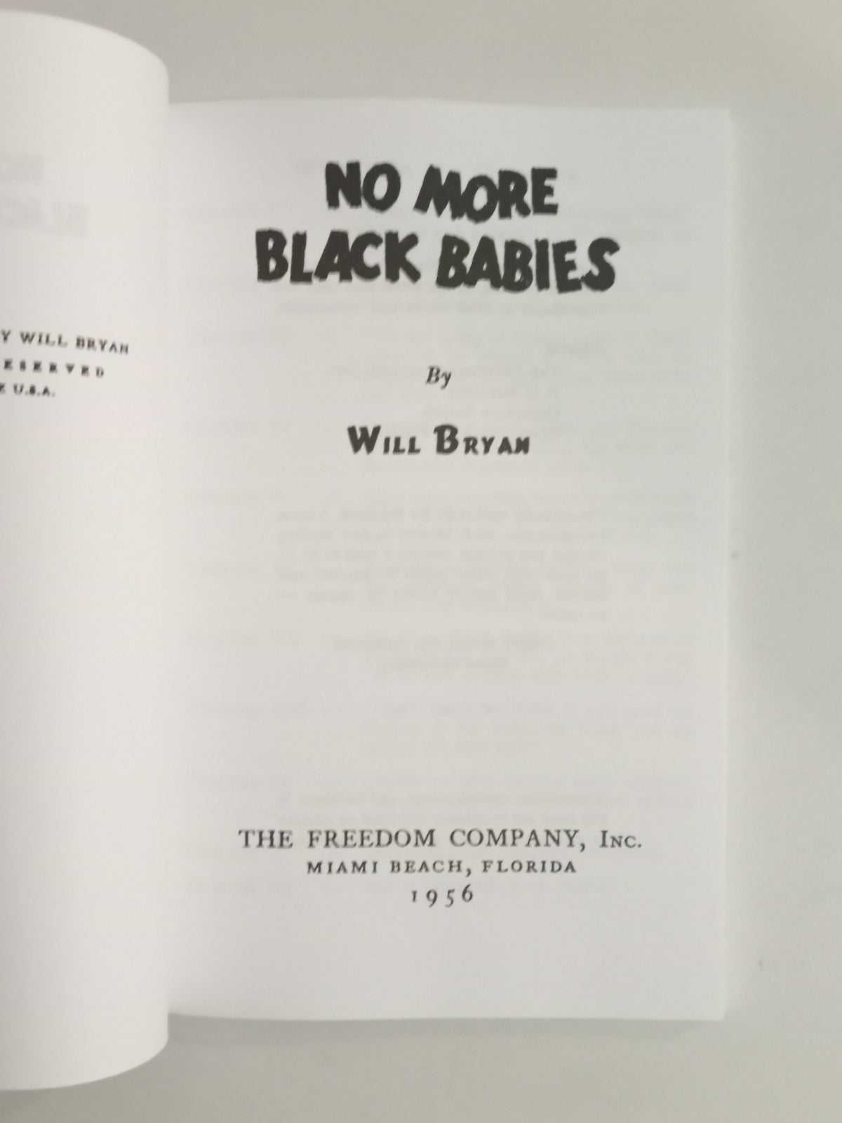 'No More Black Babies by Will Bryan PB